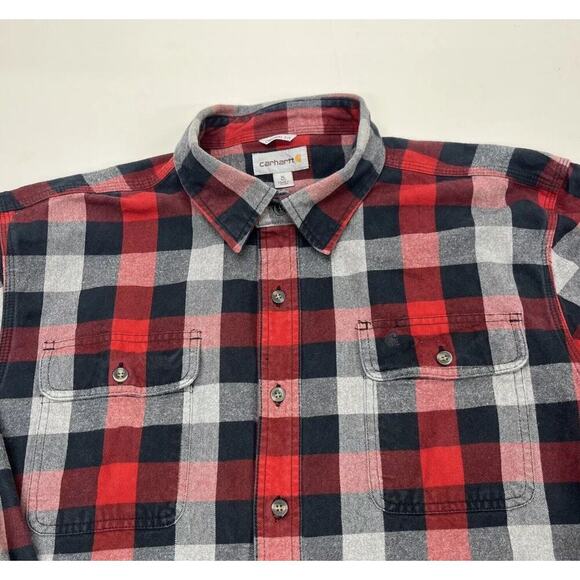 Carhartt Men’s Heavy Weight Flannel Long Sleeve Shirt XL Tall Original Fit - Picture 2 of 11